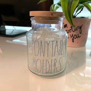 Rae Dunn Ponytail Holders& Jar